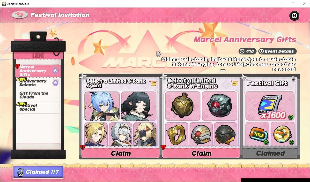 Zenless Zone Zero Accounts Starter ASIA|IK 12|Starter S1 Prologue|2 Limited(Remielle Dan,Harumasa)+2 Standard|Selector 1