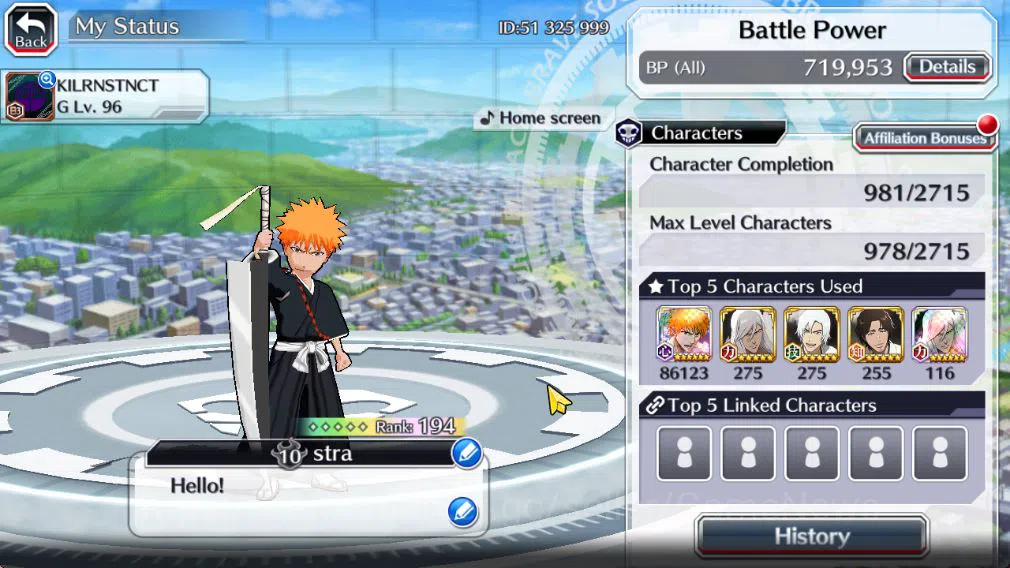 Bleach: Brave Souls Accounts Mid-Tier [GLOBAL]51K Orbs|Soul Reaper(Shunsui,Jushiro),10th Anniv(Rukia,Ichigo),Jushiro 3