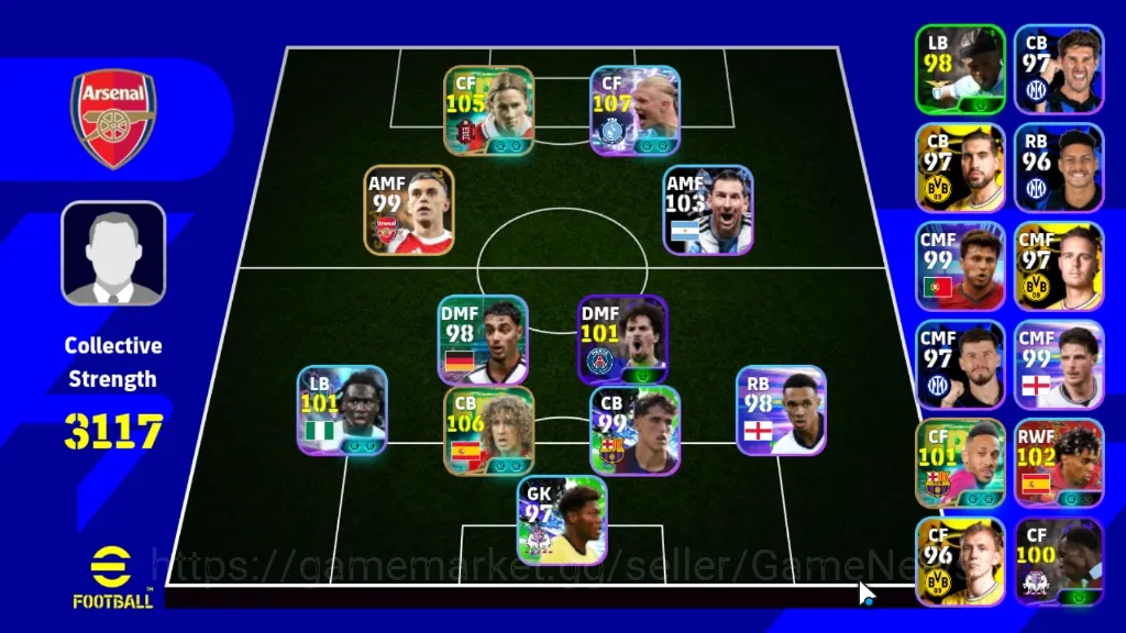 eFootball Accounts Others Android|Power 3117|Epic Carles Puyol,Fernando Torres,PE Aubameyang|Show Time Erling 1