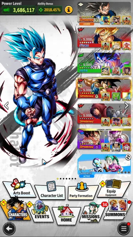 Dragon Ball Legends Accounts 374M TP|LV 157|4UL+3LR+14LL|SS Trunks(T)&Gohan,SSG image 2