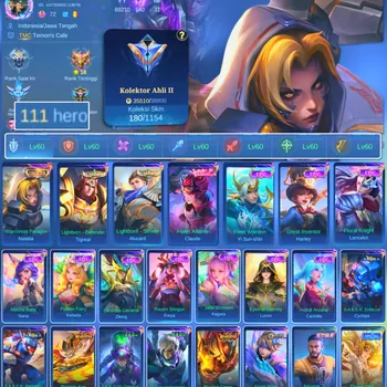 Mobile Legends: Bang Bang Accounts Others HERO 111 SKIN 180 | EMBLEM ALL MAX| COLECTOR NATALIA| EPIC YSS | EPIC HERLEY