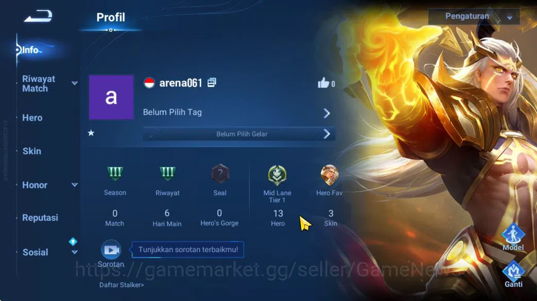 Honor of Kings Accounts Hero 13 Skin 3|Fresh Starter| (Wukong Legend)  Gao image 2