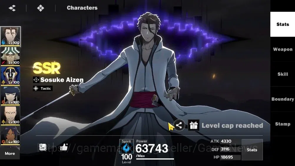 BLEACH: Soul Resonance Accounts NuverseSEA|LV 73|10 SSR [(AizenB6,UraharaB2,Ikkaku image 3