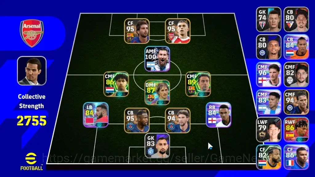 eFootball Accounts High-End Android|Power 2755|Epic Xavi,Edmilson,Frank Rijkaard|Show Time Noussair 1