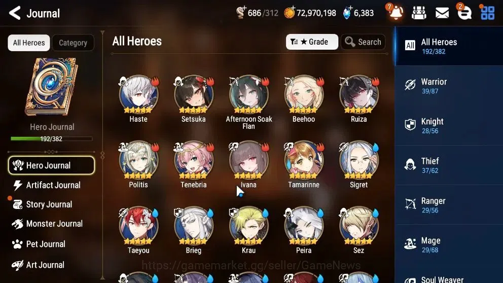 Epic Seven Accounts High-End GLOBAL UnVerif|New Era|14 ML(SN Yulha,Rihana&Luc[SPD 305],RoLight,etc)+Rinak,Ab 13