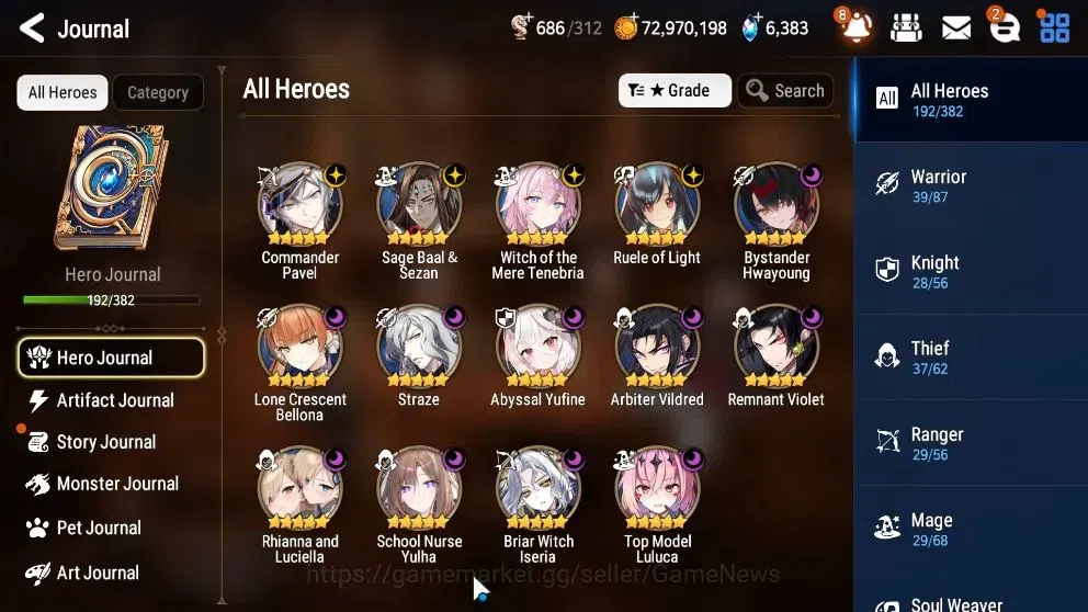 Epic Seven Accounts High-End GLOBAL UnVerif|New Era|14 ML(SN Yulha,Rihana&Luc[SPD 305],RoLight,etc)+Rinak,Ab 4