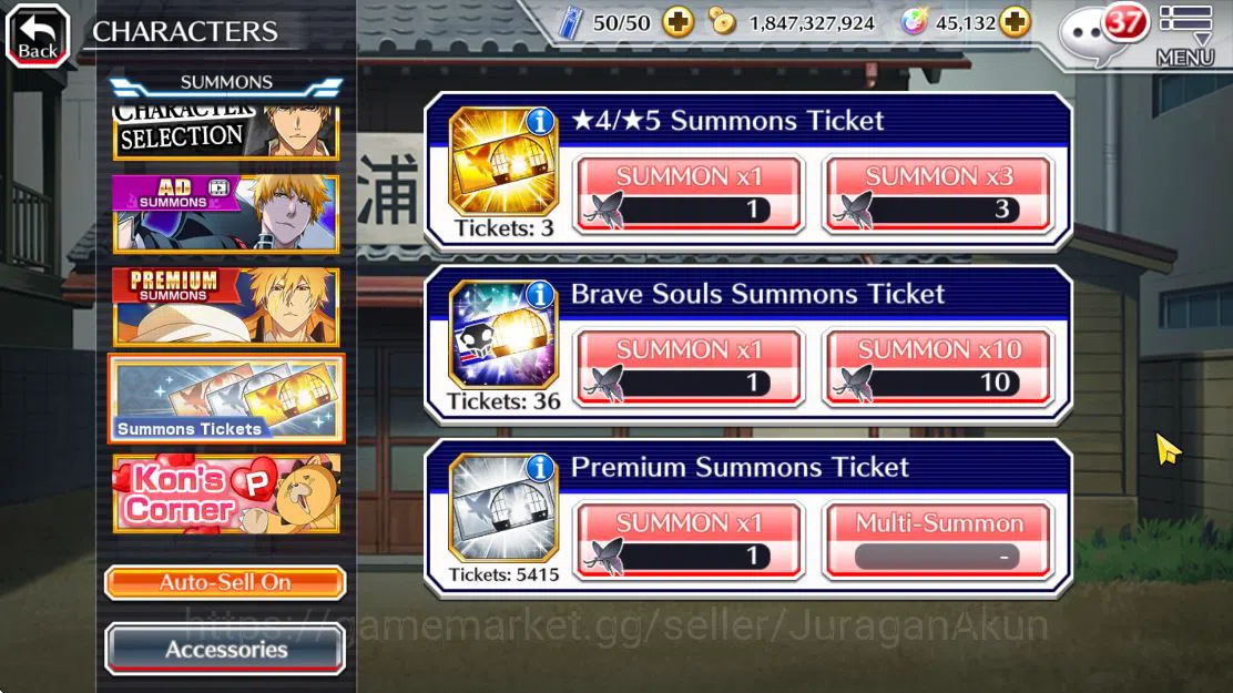 Bleach: Brave Souls Accounts Mid-Tier [GLOBAL]45K Orbs|TYBW (Aizen,Shunsui),9th Gremmy,halibel Cacao,Kon NY,Crescnt 4