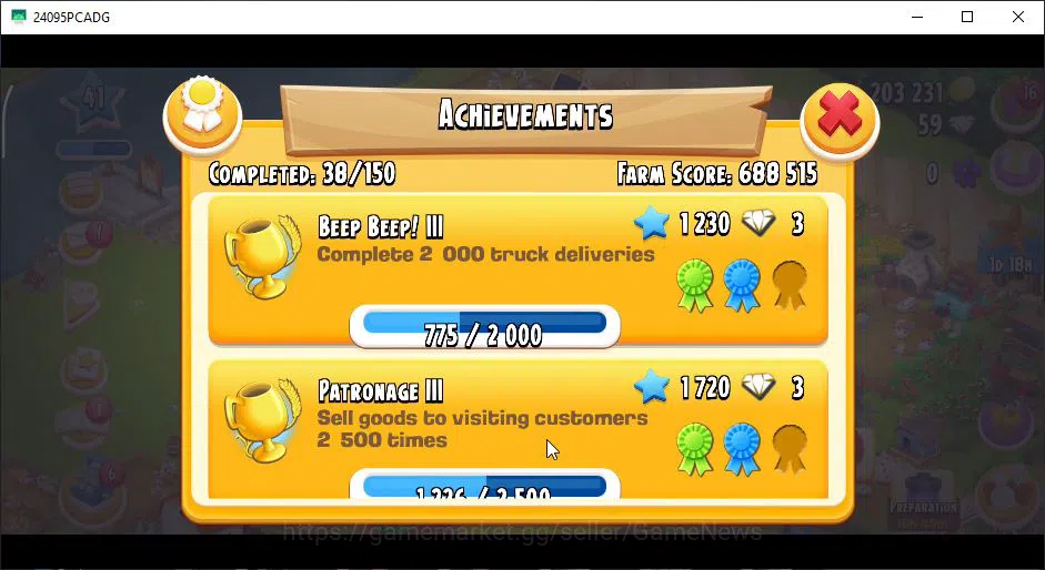 Hay Day Accounts Level 41 | Barn Storage 1050 + Silo Storage 625 | 203k Coins, 59 Diamonds |CN ON|Log Supercell ID|Take 9