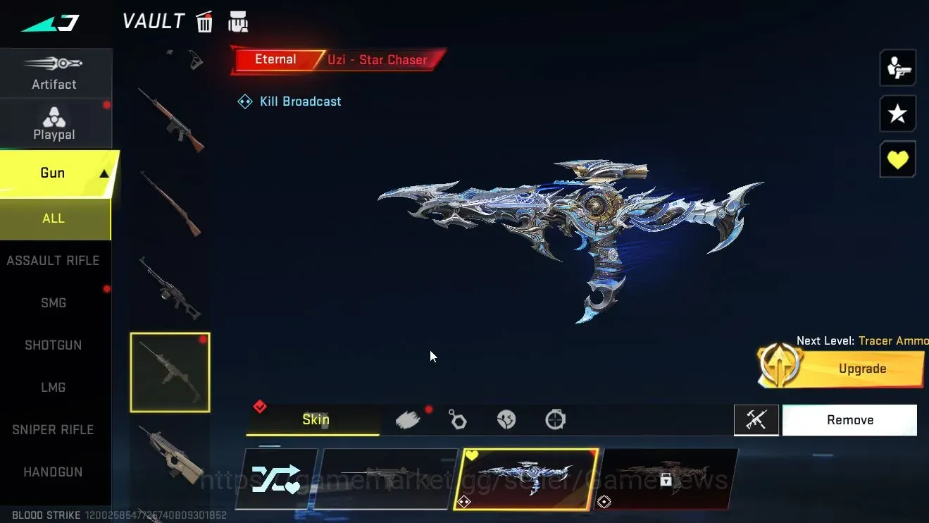 Blood Strike Accounts High-End Asia | Eternal Uzi - Star Chaser Lv2+ Legendary Nova Rebel Vogue+ 5 Striker,Bandage Crystal 1