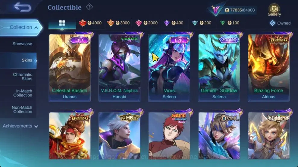 Mobile Legends: Bang Bang Accounts Hero 132|Skin 280|Prime[Claude,Granger],Naruto[Sak image 11