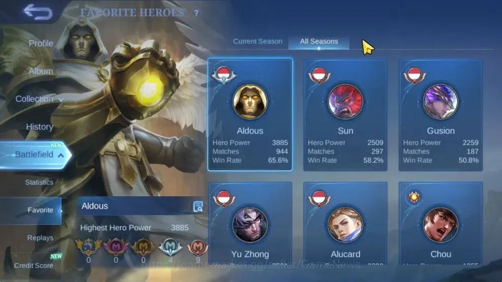 Mobile Legends: Bang Bang Accounts Hero 132|Skin 280|Prime[Claude,Granger],Naruto[Sak image 4