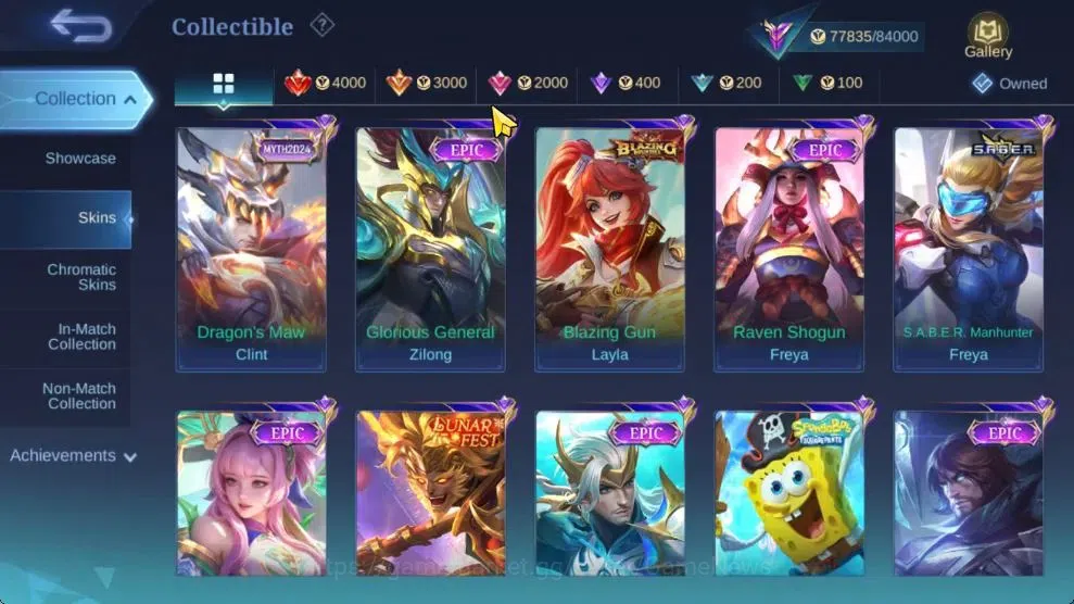 Mobile Legends: Bang Bang Accounts Hero 132|Skin 280|Prime[Claude,Granger],Naruto[Sak image 8