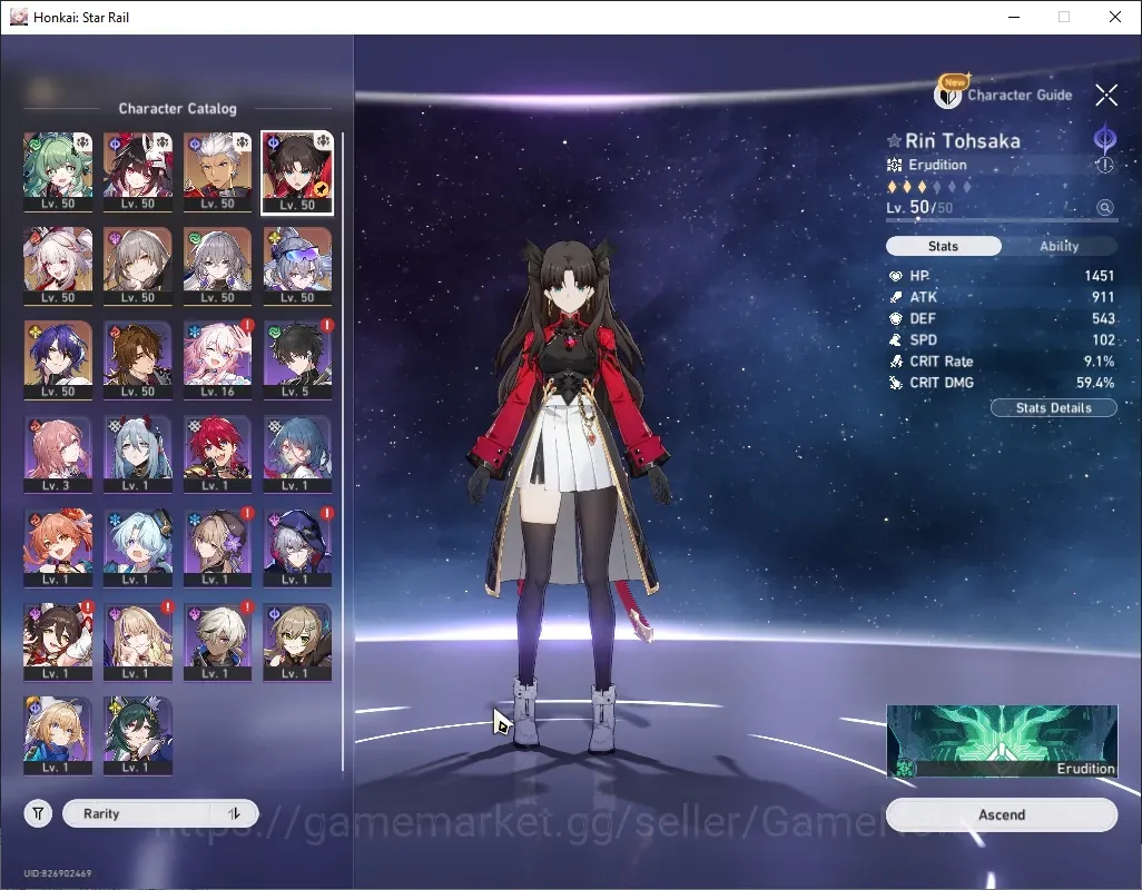 Honkai Star Rail Accounts Others Asia|TL 40|7 Limited|1,7k Jade|SW999,Sparxie,Rin 1