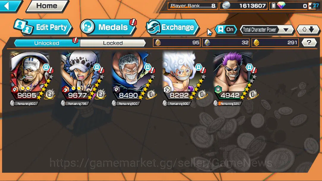 One Piece Bounty Rush Accounts Global |EX 5|The 4 Emperors D.Luffy,Navy HQ Sakazu image 9