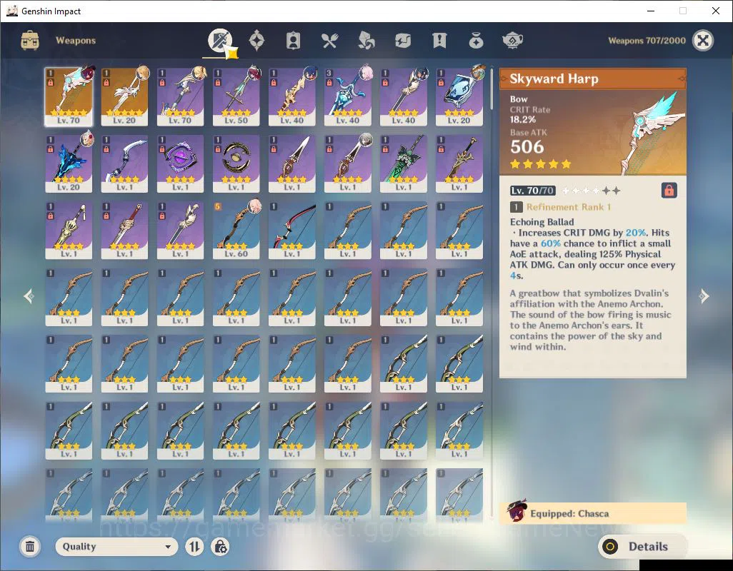 Genshin Impact Accounts ASIA|AR 40|2 Limited+2(*5Weapon)|Linnea,Chasca|MC  image 11