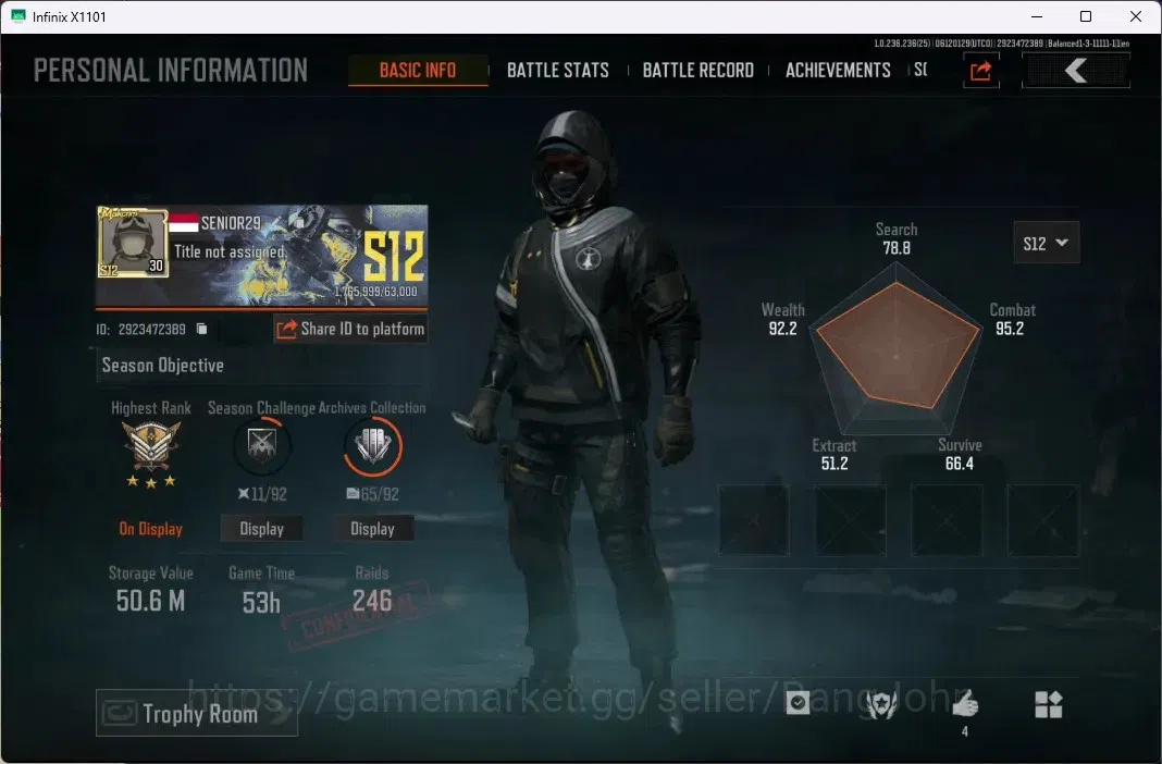 Arena Breakout Accounts Mobile | LV 30 | SV 50.6 M | CV 43.0 M | RS AKM, C image 1