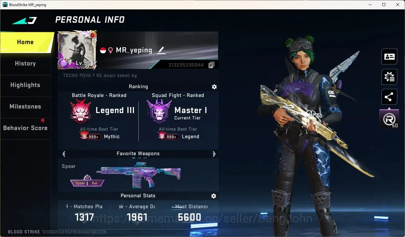 Blood Strike Accounts ASIA | 1 ETERNAL: Desert Eagle-Scorpius|3 7DS|1 EV image 1