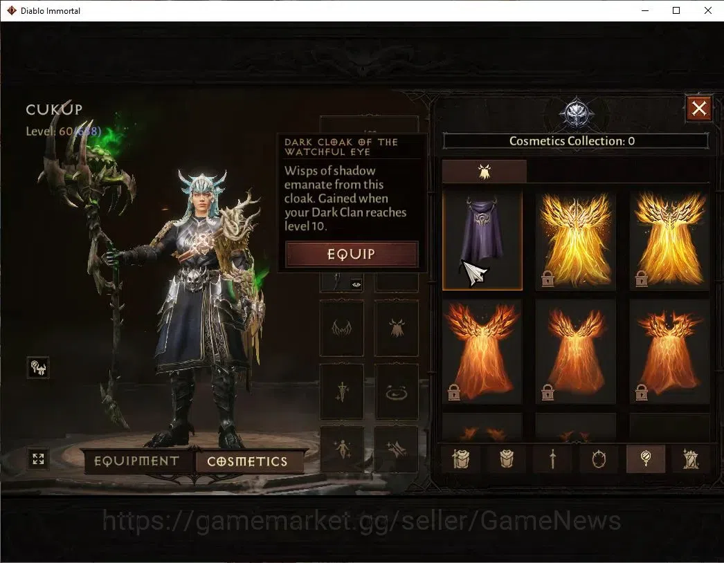 Diablo Immortal Accounts NA - Chain of Honor|CS ON|Lv60(638)|Druid|CR 39K|R image 11