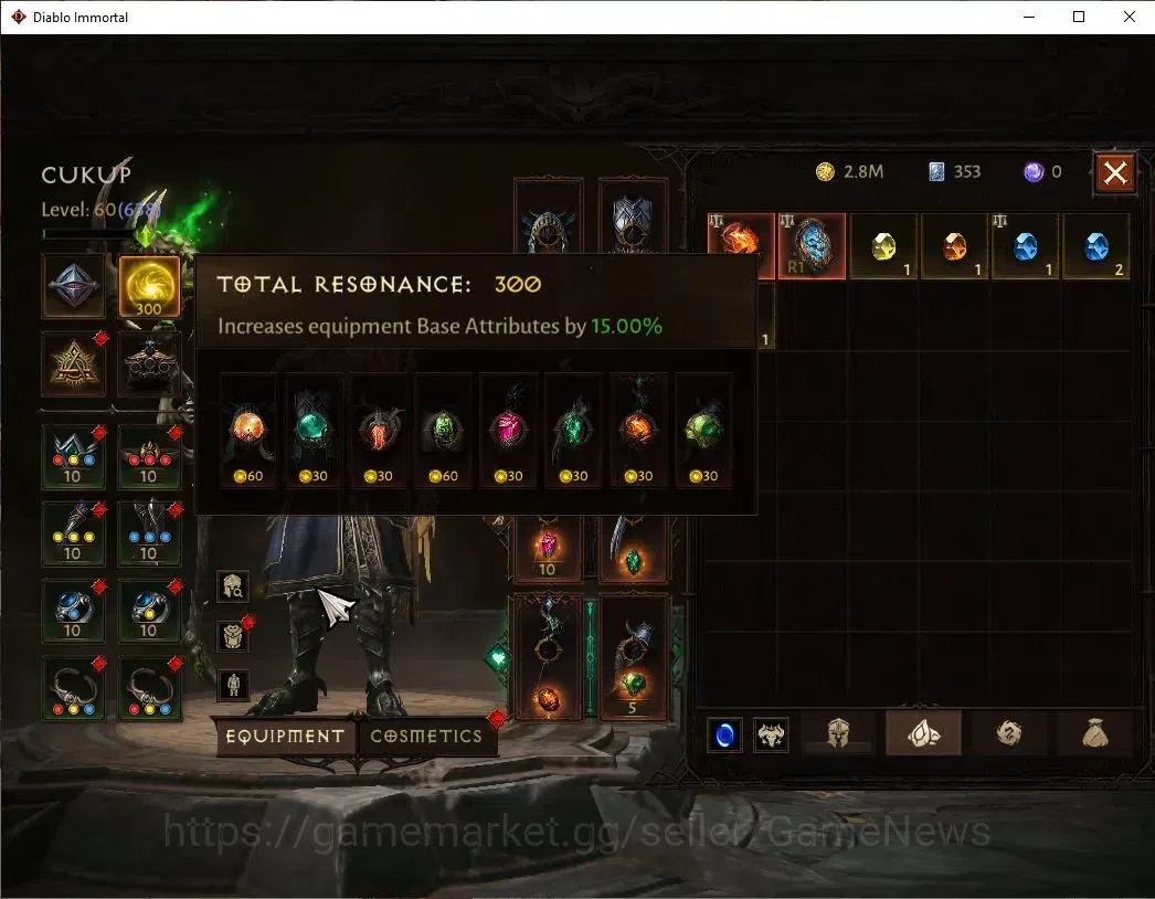 Diablo Immortal Accounts NA - Chain of Honor|CS ON|Lv60(638)|Druid|CR 39K|R image 6