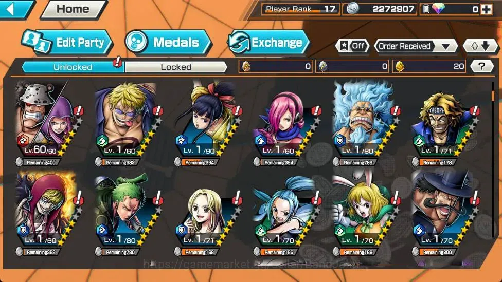 One Piece Bounty Rush Accounts Global |EX 5|PR 17|Marshall D. Teach Max,Kuzan Max image 5