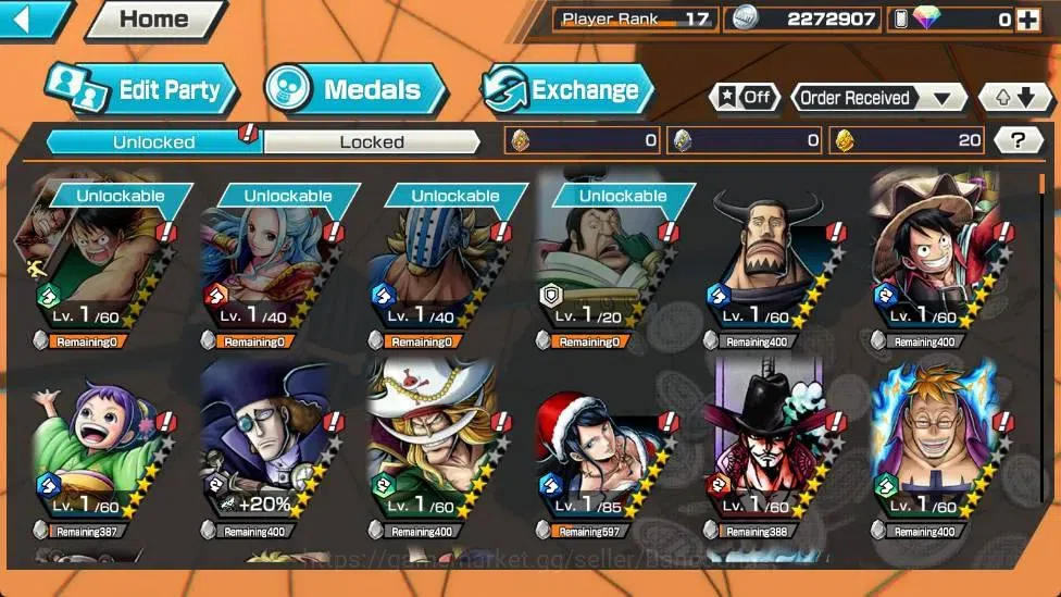One Piece Bounty Rush Accounts Global |EX 5|PR 17|Marshall D. Teach Max,Kuzan Max image 6
