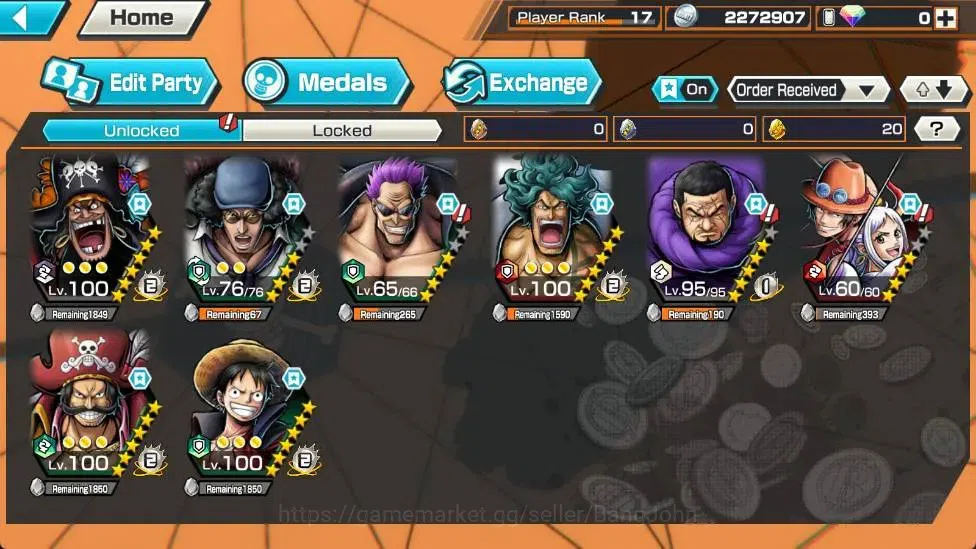 One Piece Bounty Rush Accounts Global |EX 5|PR 17|Marshall D. Teach Max,Kuzan Max image 7