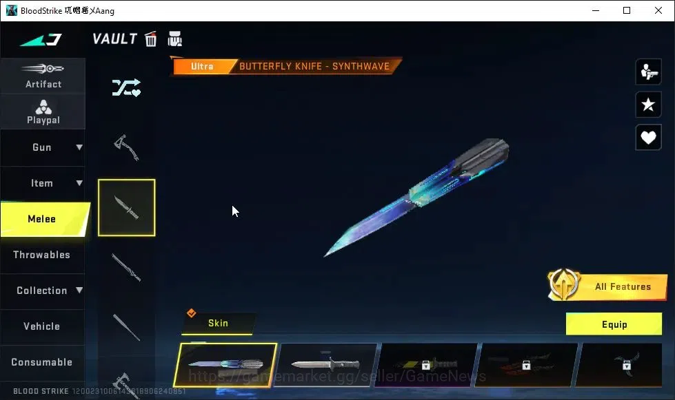 Blood Strike Accounts ASIA|3 ETERNAL[M4A1 Lv2,M700 Lv3,KAG-6 Lv2]|Melee  image 6