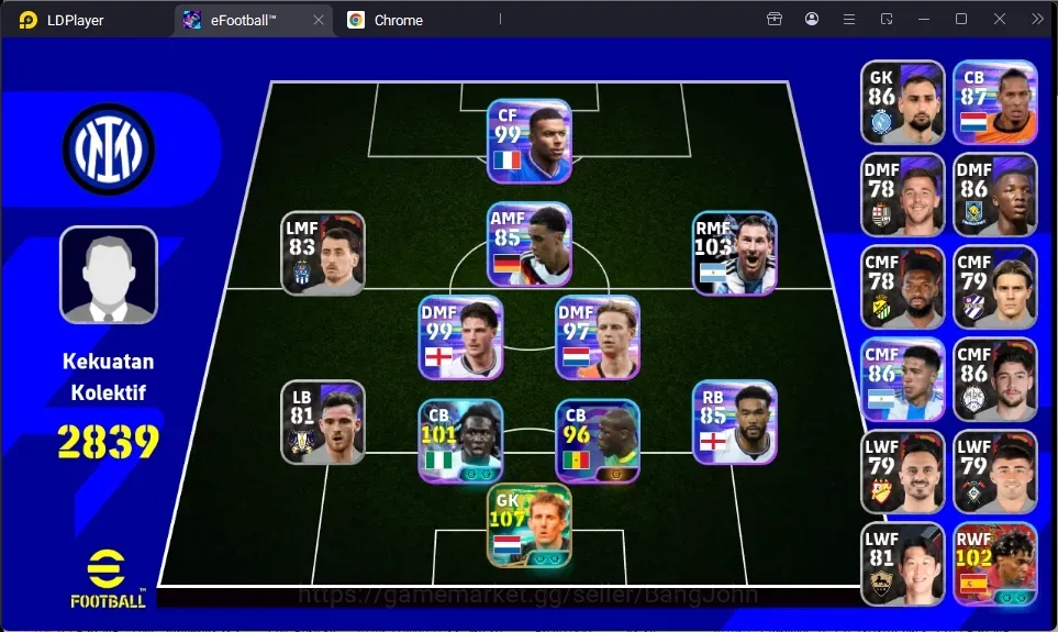 eFootball Accounts High-End Android|PW 2839|ShwT Lamine Y,ShwT C Bassey,ShwT Messi,Epic Edwin van der Sar|CheckSS EFB3652B 1
