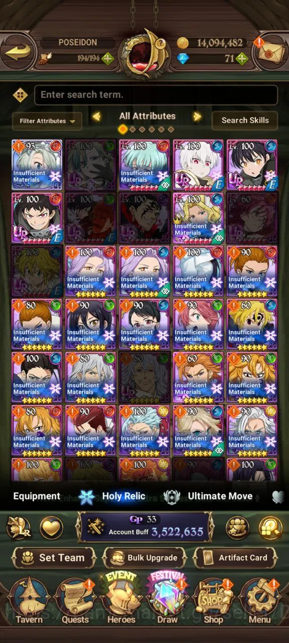 The Seven Deadly Sins: Grand Cross Accounts ASIA | 3.5M | 1 LR |Salos, ODK, Merlin Esca, Full image 11