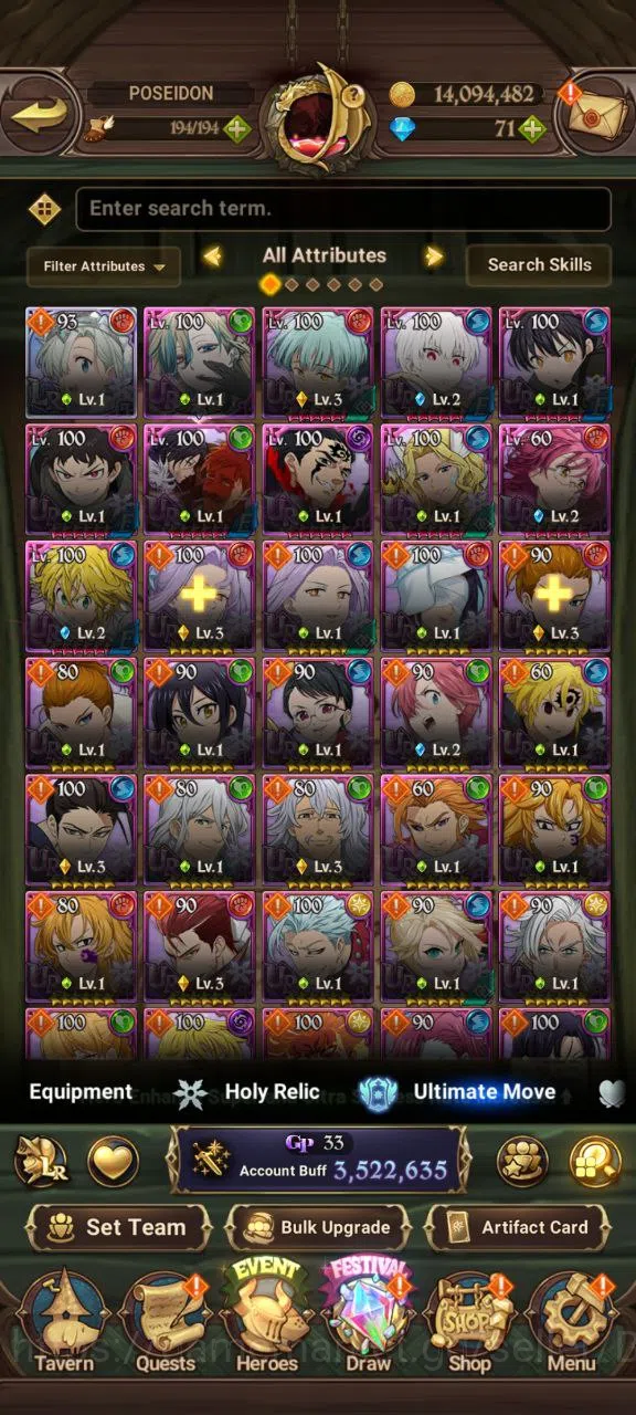 The Seven Deadly Sins: Grand Cross Accounts ASIA | 3.5M | 1 LR |Salos, ODK, Merlin Esca, Full image 12