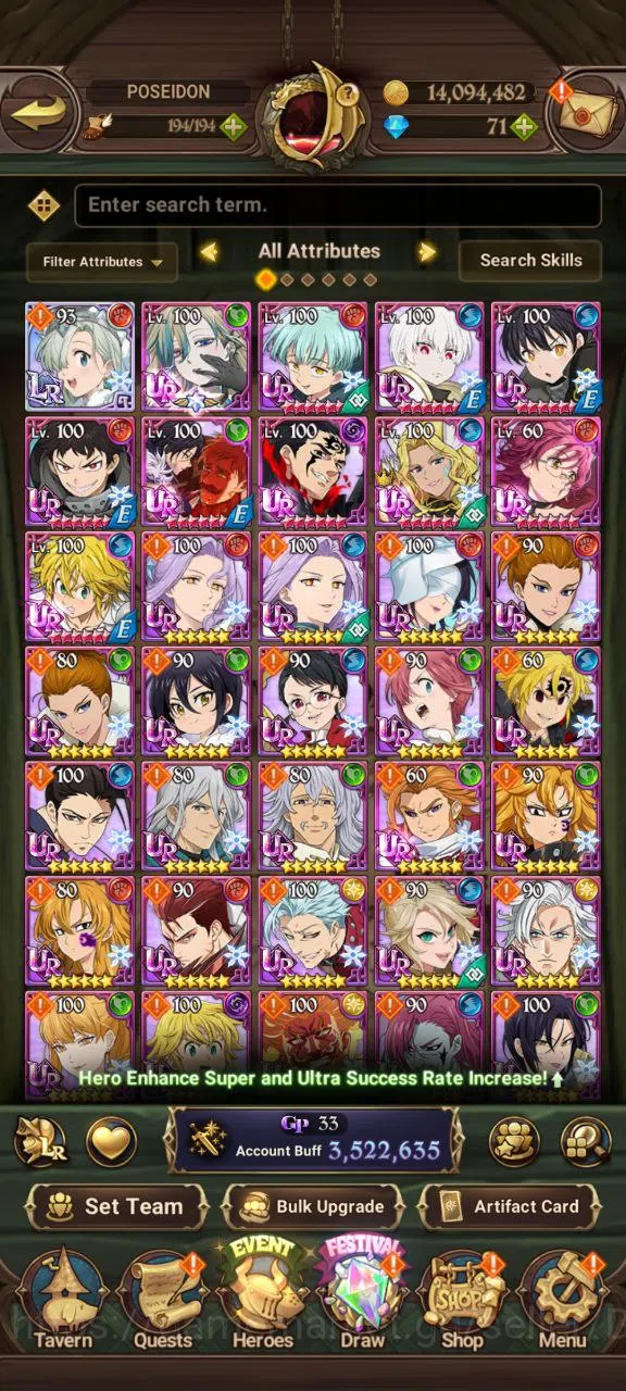 The Seven Deadly Sins: Grand Cross Accounts ASIA | 3.5M | 1 LR |Salos, ODK, Merlin Esca, Full image 13