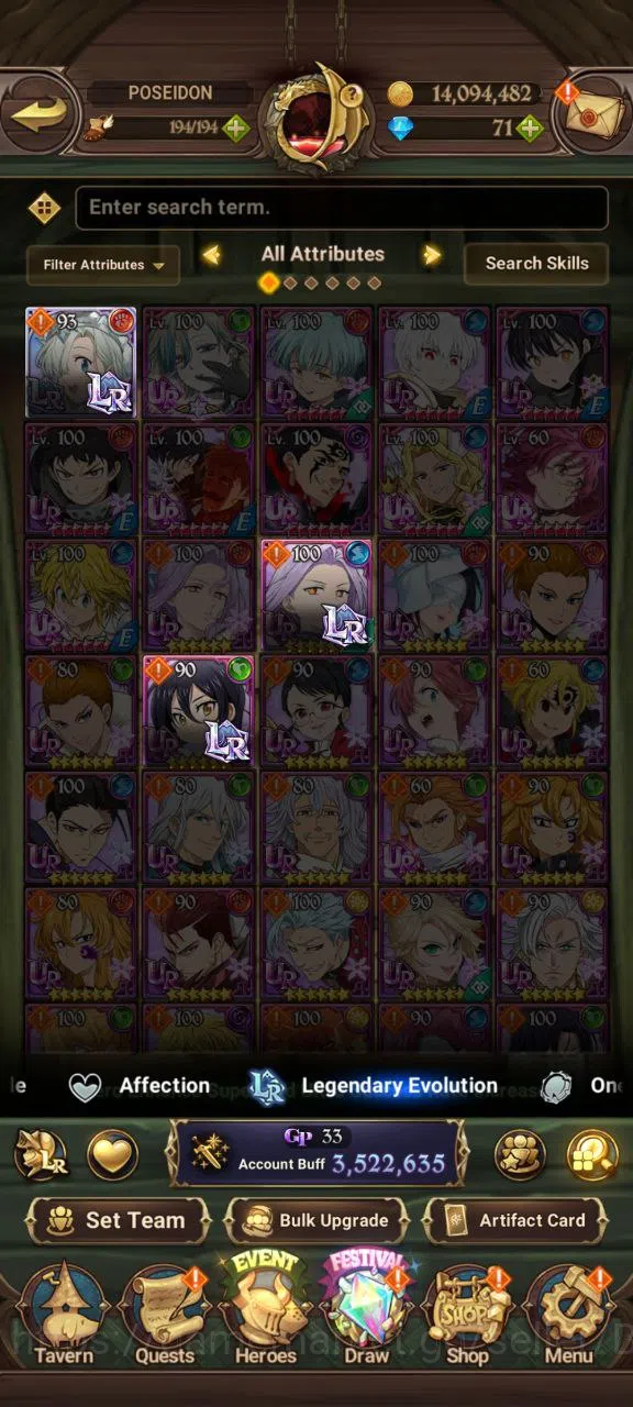 The Seven Deadly Sins: Grand Cross Accounts ASIA | 3.5M | 1 LR |Salos, ODK, Merlin Esca, Full image 9