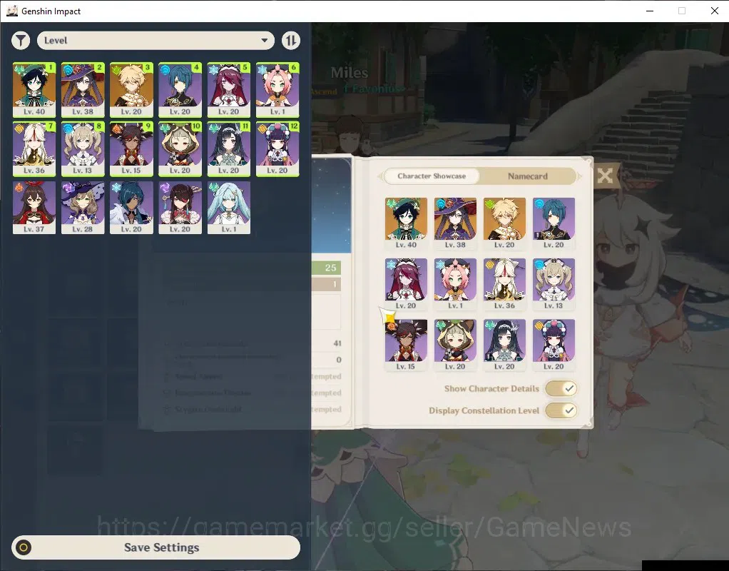 Genshin Impact Accounts Starter ASIA|AR 25|1 Limited (Venti) + 1 Standard (Mona)|Low Main Quest|Usn Unset|Reunion ON|Male 1