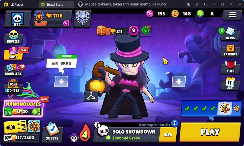 Brawl Stars Accounts Trophy 1718|2 Brawler|3 Max (ShellyHC,EdgarHC,Collete)|Skins 7 Epic, 3 Mythic|2605 Bling 1