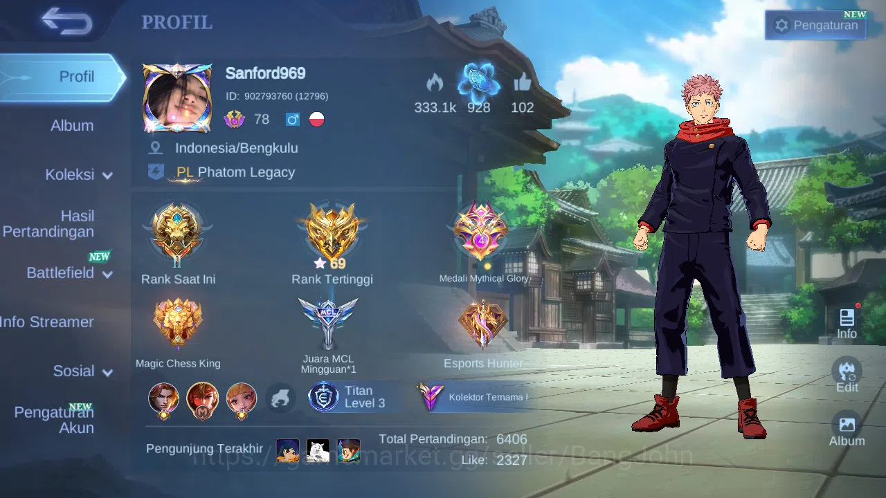 Mobile Legends: Bang Bang Accounts GLOBAL Hero 123 Skin 302 | JJK Yin | Aspir Vexana  image 14
