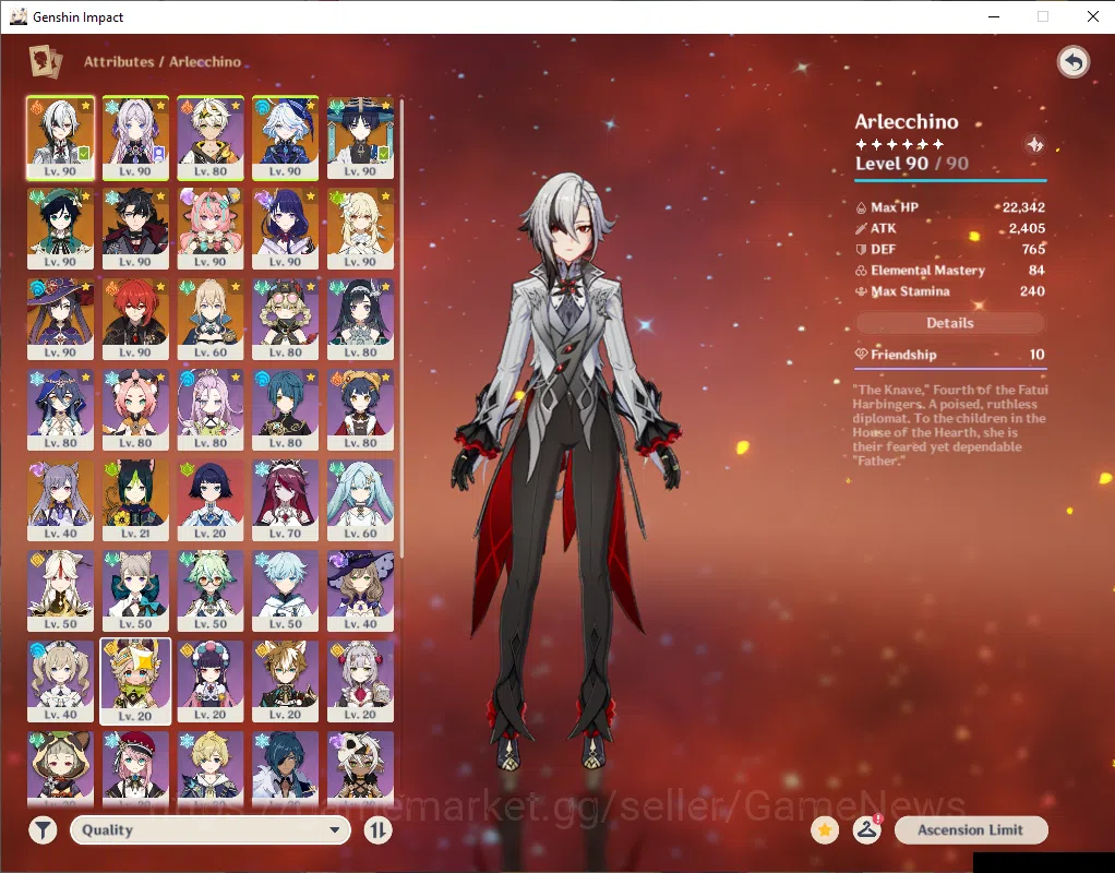 Genshin Impact Accounts ASIA|AR 59|8 Limited+13(*5WEP)|(WandererC1,Arlecch image 15