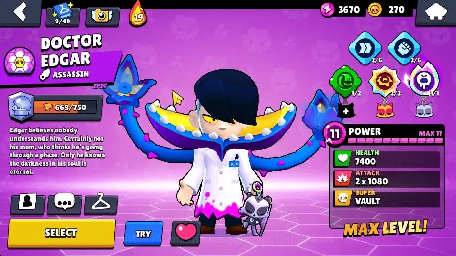 Brawl Stars Accounts 1185 Trophy|19 Brawlers 1 Max Lvl (Well Build Edgar)|3 Epic Skins 4 Super Rare|CN ON|TakeMail(BRS1146) 12