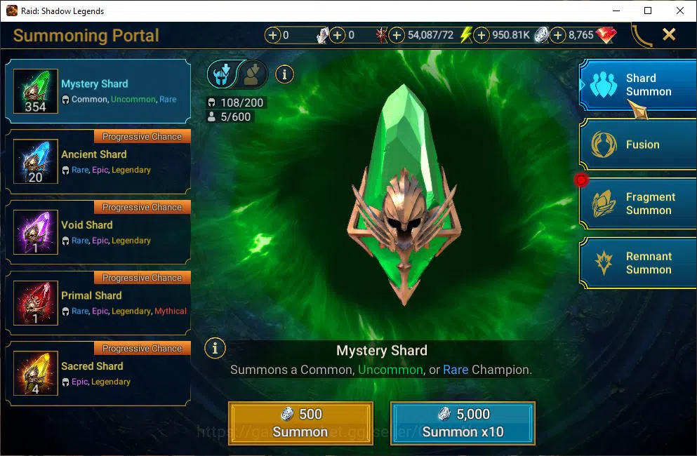 Raid: Shadow Legends Accounts Mid-Game Lv19 311K Power|1 Mythical (Gharol Bloodmaul)|26 Legendary 17