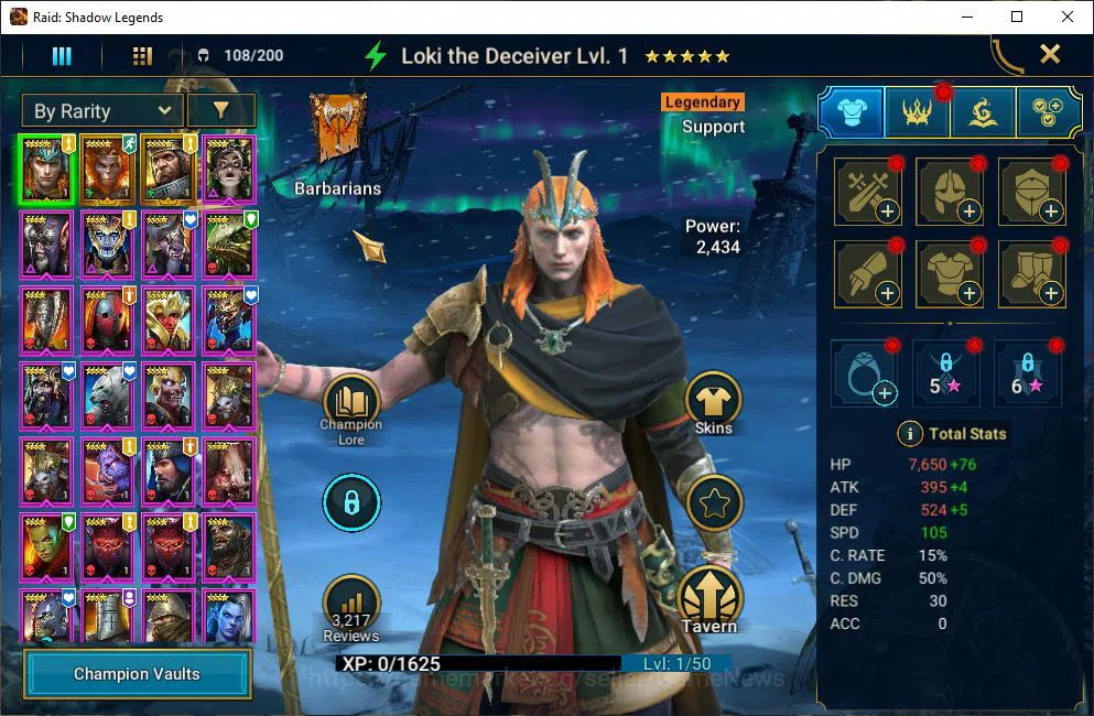 Raid: Shadow Legends Accounts Mid-Game Lv19 311K Power|1 Mythical (Gharol Bloodmaul)|26 Legendary 4