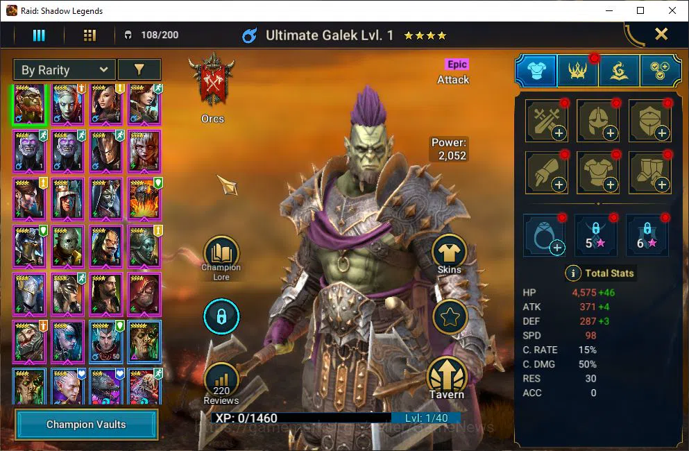 Raid: Shadow Legends Accounts Mid-Game Lv19 311K Power|1 Mythical (Gharol Bloodmaul)|26 Legendary 5