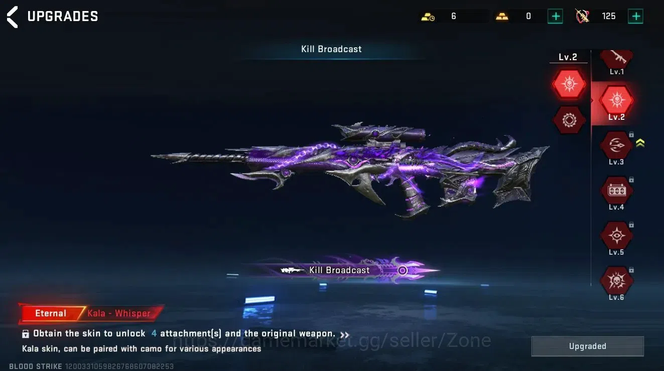Blood Strike Accounts Starter ASIA|Fresh Acc. |Eternal Kala - Whisper (Lv2, Kill Broadcast) | L3, Bronze IV 3