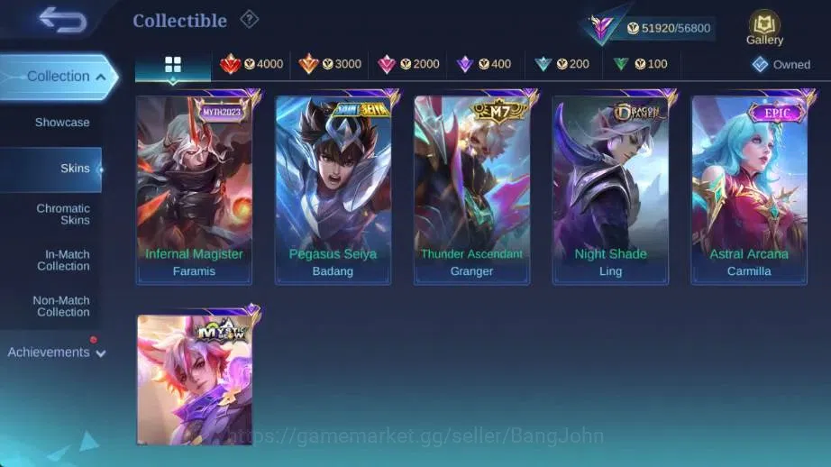 Mobile Legends: Bang Bang Accounts Global|Skin 239|Renowned|Collector Natalia|KOF Kar image 6