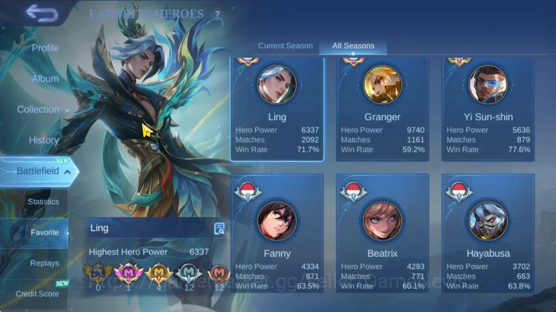 Mobile Legends: Bang Bang Accounts Hero 132|Skin 401|High Immo 327+Good WR|Legend Val image 5