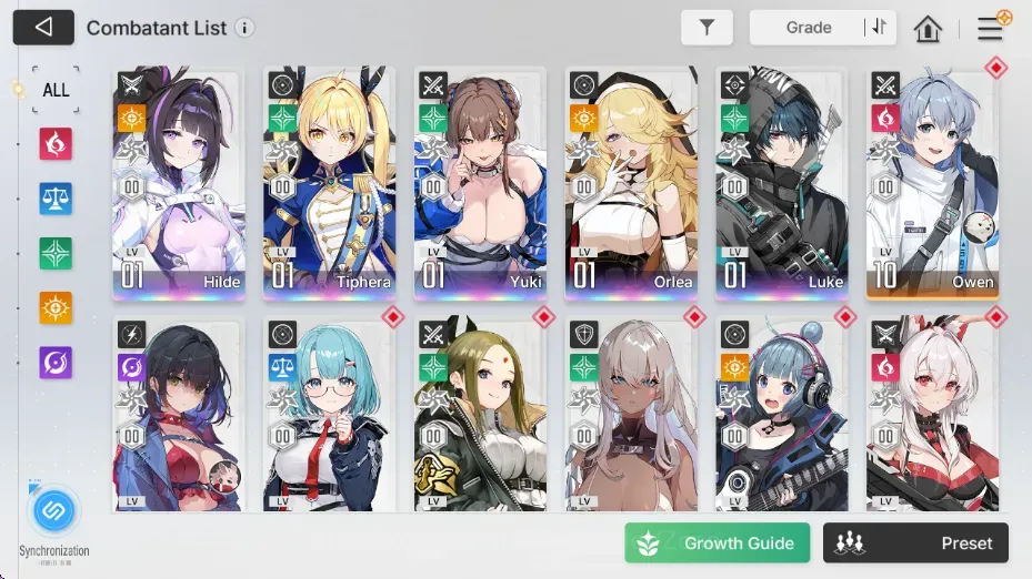 Chaos Zero Nightmare Accounts ASIA|Lv 55|5 SSR(Hilde,Tiphera,Yuki,Orlea,Luke)|27K Crystal+67 Pull|2 Selector|Check 1