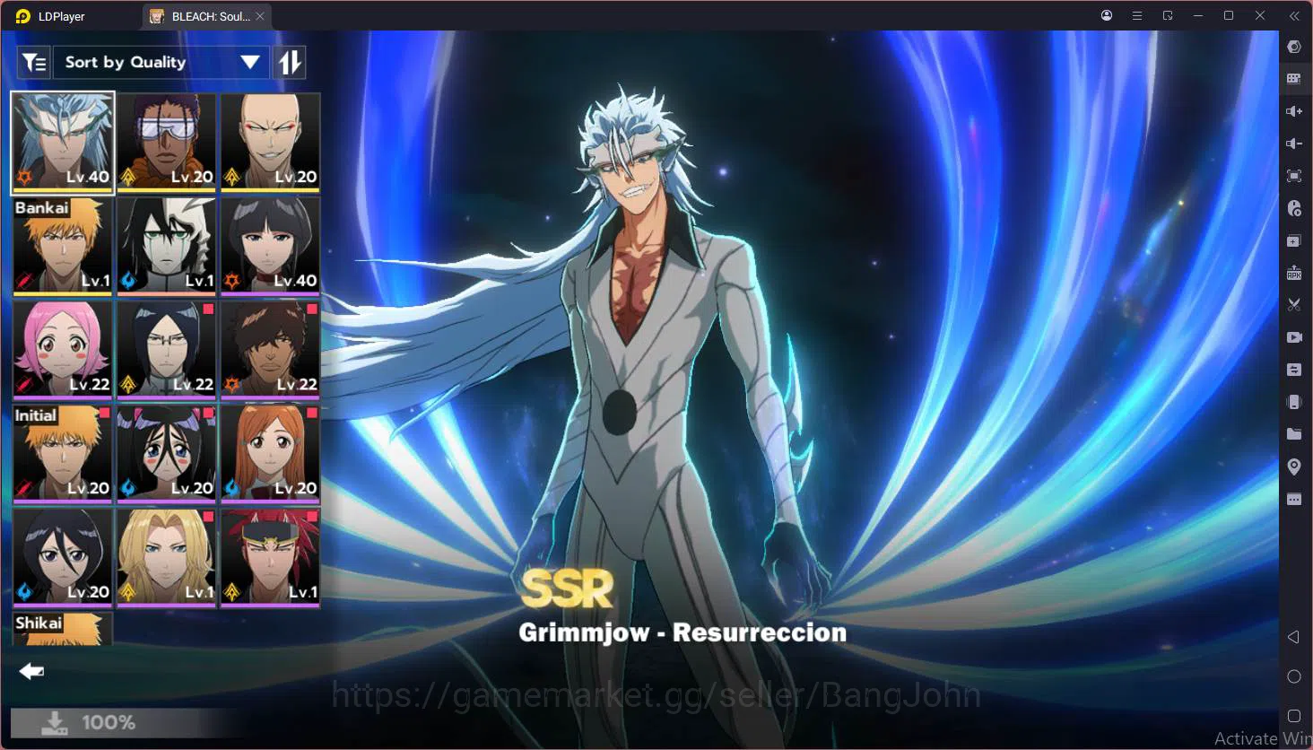 BLEACH: Soul Resonance Accounts Nuverse SEA | Lvl 23 | 4 SSR (Grimjow Resurrection, Ichiban, Kaname Tosen, Ikkaku 1