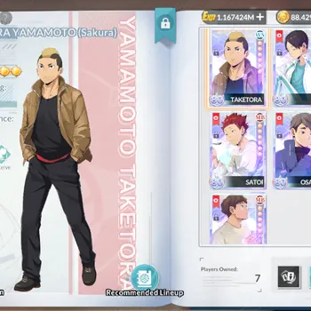 HAIKYU!! FLY HIGH Accounts SEA|Lv 57|7 SP (Iwaizumi +Memo,Akira Kunimi,Tendo,Osamu,Hirugami,Ginjima,Yamamoto)|2 UR