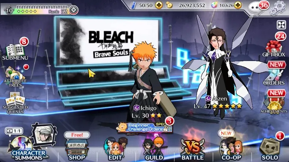Bleach: Brave Souls Accounts Mid-Tier Global 5K BP2+10K Orb | Mid Story | Bazz-B TYBW24 | Gin The Past | Ichigo 10th 1