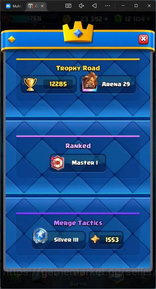 Clash Royale Accounts Mobile |KTL 16|Trophy 12285|Card 121|16 Max|6 Lv 1 image 4