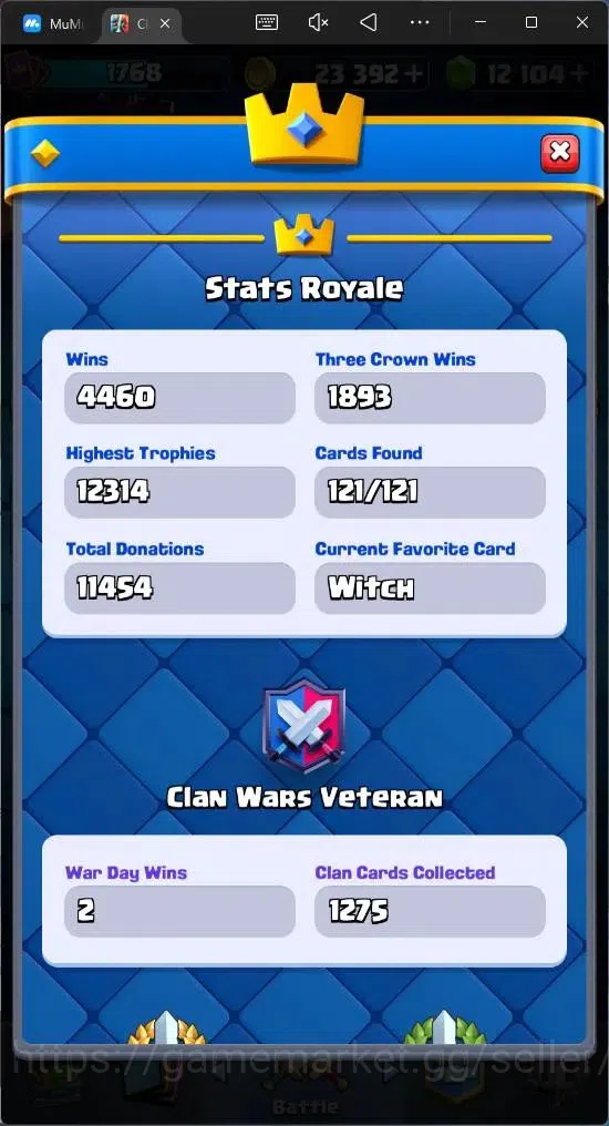 Clash Royale Accounts Mobile |KTL 16|Trophy 12285|Card 121|16 Max|6 Lv 1 image 5