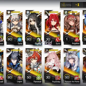 Arknights Accounts Starter ARKNIGHTS GLOBAL EARLYMID 19*6 , 5 LIMITED EXU ALTER,CHEN ALTER,TEXAS ALTER,NEARL ALTER,GAVIAL